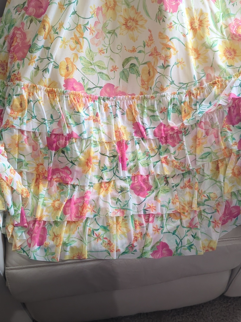 Dear MoonJuniors' Floral Ruched Cutout Gown - Picture 9 of 10
